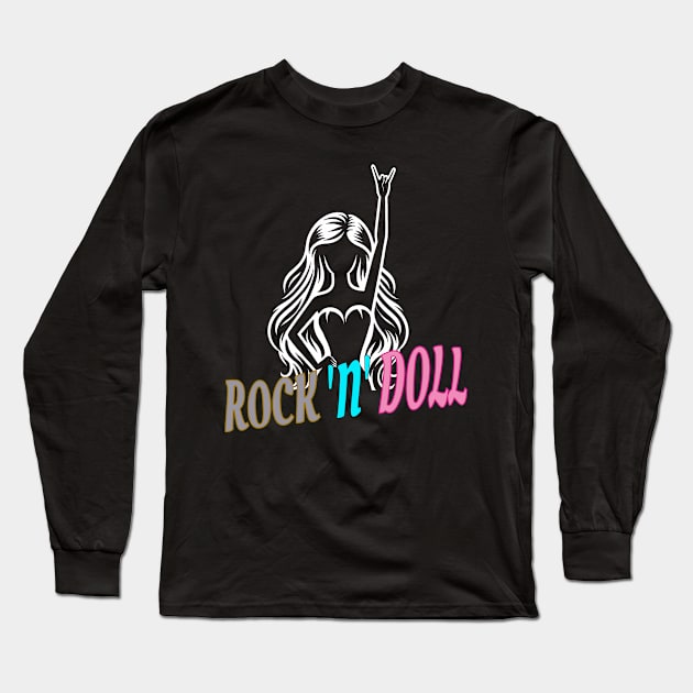 Rock 'n' Doll: Babe Doll Silhouette Long Sleeve T-Shirt by MetalByte